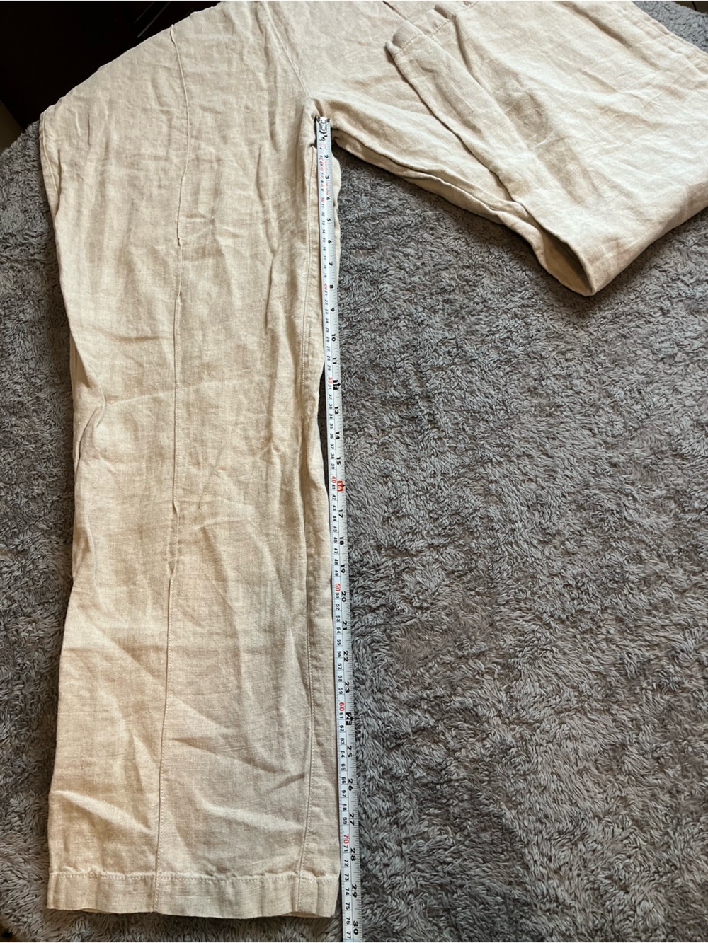 Coldwater Creek Beige 100% Linen Pull On Straight Leg Pants - Picture 6 of 6